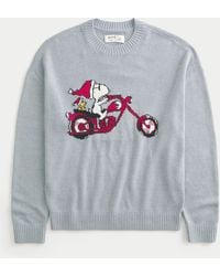 Hollister - Boxy Snoopy Graphic Crew Sweater - Lyst