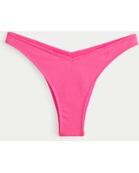 Hollister - Ribbed V-front High-leg Cheekiest Bikini Bottom - Lyst