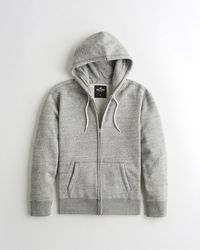 Hollister Full-zip Icon Hoodie - Gray