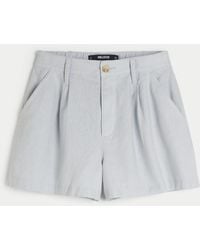 Hollister - Pleated Linen Blend Shorts - Lyst