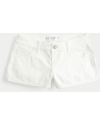Hollister - Low-rise White Denim Mini Shorts - Lyst