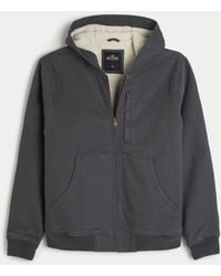 Hollister - Faux Shearling-lined Hooded Workwear Jacket - Lyst