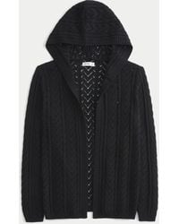 Hollister - Stitchy Hooded No-close Cardigan - Lyst