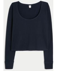 Hollister - Gilly Hicks Cozy Waffle Long Sleeve Scoop Top - Lyst
