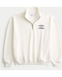 Hollister - Boxy Quarter-zip Budapest Graphic Sweatshirt - Lyst