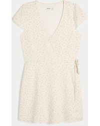 Hollister - Short-sleeve Wrap Mini Dress - Lyst