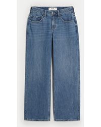 Hollister - Curvy Mid Rise Baggy-Jeans in mittlerer Waschung - Lyst