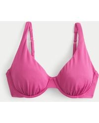 Hollister - Curvy High Apex Ribbed Underwire Bikini Top - Lyst