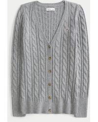 Hollister - Cable-knit Icon V-neck Cardigan - Lyst