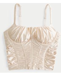 Hollister - Gilly Hicks Ruched Satin Bustier - Lyst