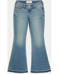 Hollister - Ultra Low-rise Medium Wash Flare Jeans - Lyst