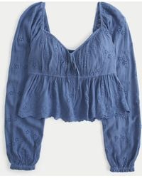 Hollister - Easy Long-sleeve Tie-front Top - Lyst