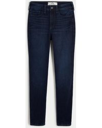 Hollister - Curvy High-rise Dark Wash Super Skinny Jeans - Lyst