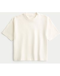 Hollister - Boxy Heavyweight Crop Crew T-shirt - Lyst