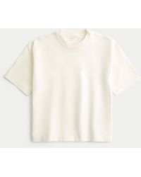 Hollister - Boxy Heavyweight Crop Crew T-shirt - Lyst