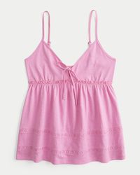 Hollister - Tie-front Babydoll Top - Lyst