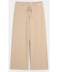 Hollister - Low-rise Super Baggy Linen-blend Pants - Lyst