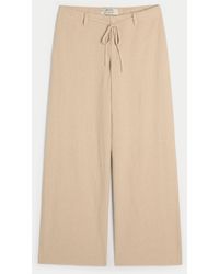 Hollister - Low-rise Super Baggy Linen-blend Pants - Lyst