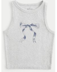 Hollister - Ribbed Bow Graphic Tank - Lyst