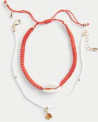 Hollister - Hibiscus Charm Anklet 2-pack - Lyst