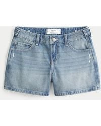 Hollister - Adjustable Waist Low-rise Baggy Denim Shorts - Lyst