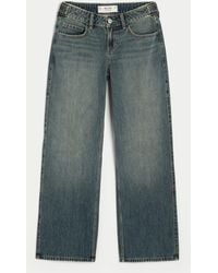 Hollister - Hollister Andi Adjustable Waist Low-rise Medium Wash Baggy Jeans - Lyst