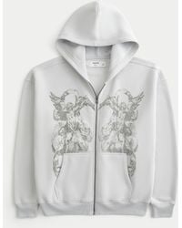 Hollister - Hollister Feel Good Boxy Zip-up Angel Graphic Hoodie - Lyst