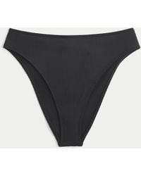 Hollister - Curvy High-leg High-waist Ribbed Cheeky Bikini Bottom - Lyst