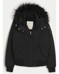 Hollister - All-weather Faux Fur-lined Bomber Jacket - Lyst