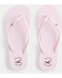 Hollister - Rubber Logo Flip Flops - Lyst