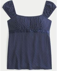 Hollister - Easy Satin Tie Babydoll Top - Lyst