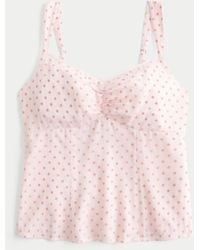 Hollister - Lace Trim Chiffon Tank - Lyst