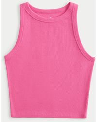 Hollister - Ribbed High-neck Tank - Lyst