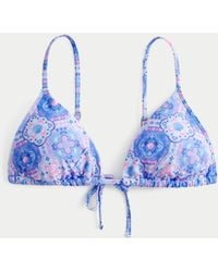 Hollister - Pattern Over-the-shoulder Triangle Bikini Top - Lyst