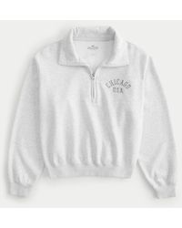 Hollister - Easy Half-zip Chicago Graphic Sweatshirt - Lyst