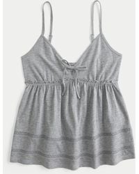 Hollister - Easy Tie Front Babydoll Top - Lyst