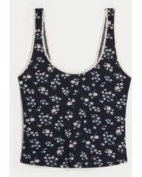 Hollister - Gilly Hicks Waffle Lace Trim Tank - Lyst