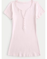 Hollister - Kurzärmliges Henley - Lyst