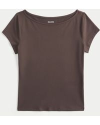 Hollister - Short-sleeve Seamless Fabric Slash-neck T-shirt - Lyst