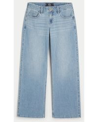 Hollister - Low Rise Baggy-Jeans in heller Waschung - Lyst