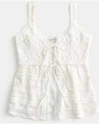 Hollister - Gehäkelter Pullover-Tanktop mit Schnürung vorne - Lyst
