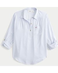 Hollister - Easy Cotton Popover Shirt - Lyst