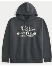 Hollister - Oversized Logo Graphic Hoodie - Lyst