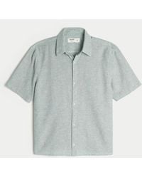Hollister - Boxy Short-sleeve Linen-blend Shirt - Lyst