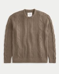 Hollister - Cable-knit Crew Sweater - Lyst