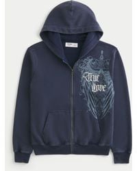 Hollister - Zip-up True Love Graphic Hoodie - Lyst