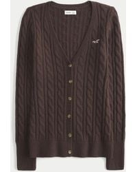 Hollister - Cable-knit Icon V-neck Cardigan - Lyst