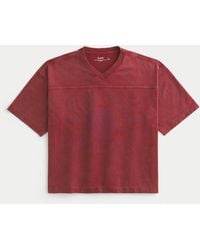 Hollister - Heavyweight Baggy Crop Varsity Graphic Football Tee - Lyst