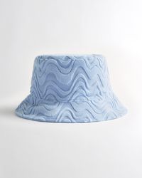 Hollister Social Tourist Embossed Terry Bucket Hat - Blue