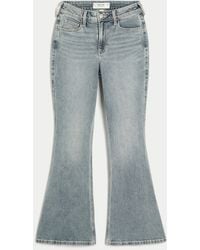Hollister - Curvy High-rise Light Wash Flare Jeans - Lyst